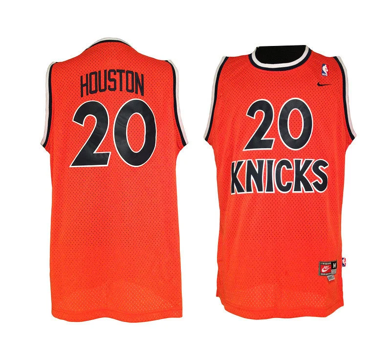 Knicks 20 Allan Houston Orange Basketball Jerseys