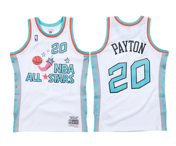 Men's 1996 All-Star #20 Gary Payton White Swingman Stitched Basketball Basketball Jersey