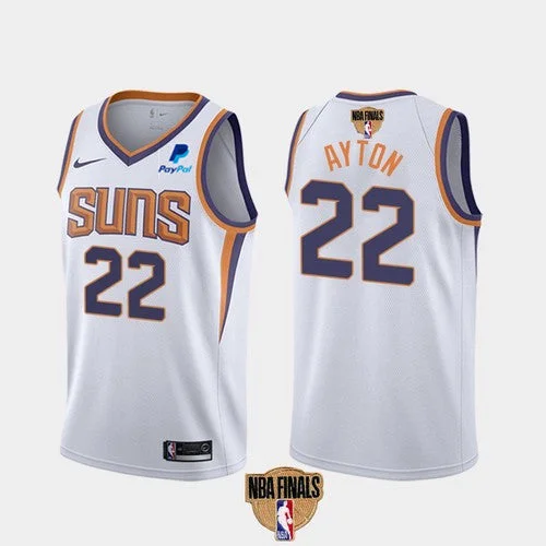 Men's Phoenix Suns #22 Deandre Ayton 2021 White Finals Association Edition Stitched Basketball Jersey