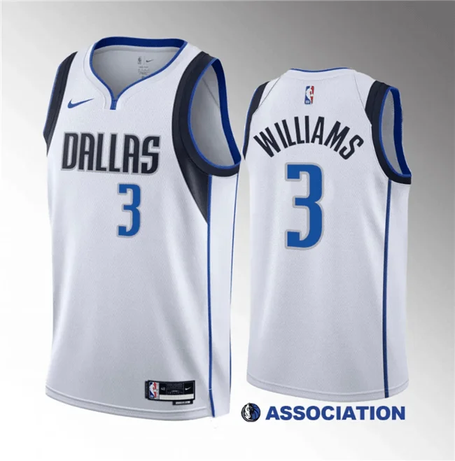 Men's Dallas Mavericks #3 Grant Williams White Association Edition Stitched Basketball Basketball Jersey