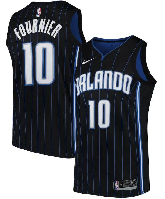 Men's Orlando Magic Black #10 Evan Fournie Icon Edition Stitched Swingman Basketball Jersey