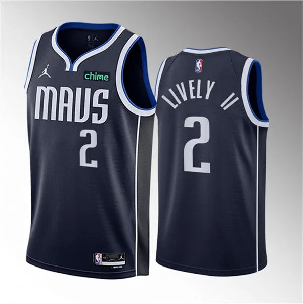 Men's Dallas Mavericks #2 Dereck Lively II Navy 2023 Draft Statement Edition Stitched Basketball Basketball Jersey