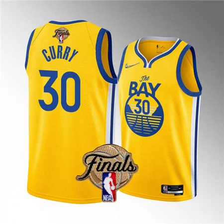 Men's Golden State Warriors #30 Stephen Curry 2022 Yellow Finals Stitched Basketball Jersey