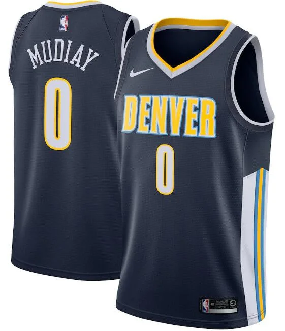 Men's Denver Nuggets Navy #0 Emmanuel Mudiay Icon Edition Stitched Basketball Jersey