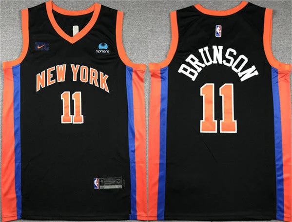 Men's New York Knicks #11 Jalen Brunson Black Stitched Basketball Basketball Jersey