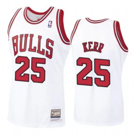 Men's Chicago Bulls #25 Steve Kerr White Throwback Stitched Basketball Basketball Jersey