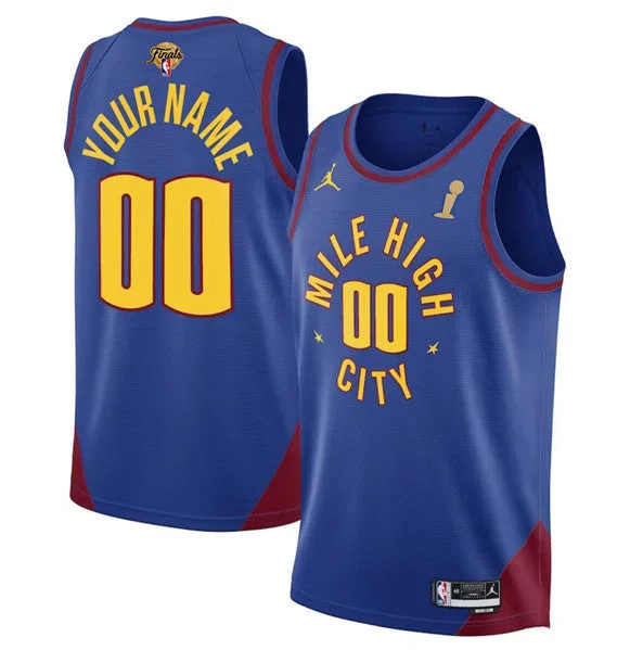 Men's Denver Nuggets Active Player Custom Blue 2023 Finals Champions Statement Edition Stitched Basketball Basketball Jersey