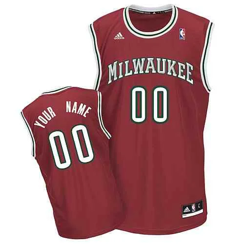 Milwaukee Bucks Custom red Alternate Basketball Jersey