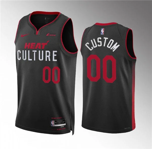 Men's Miami Heat Active Player Custom Black 2023/24 City Edition Stitched Basketball Basketball Jersey