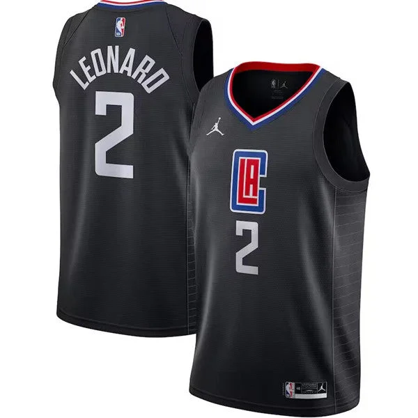 Men's Los Angeles Clippers #2 Kawhi Leonard Black 2020/21 Swingman Stitched Basketball Jersey