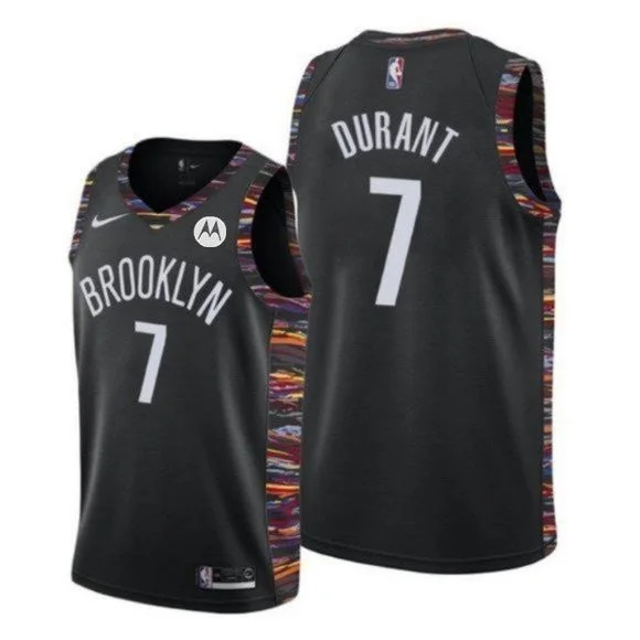 Men's Brooklyn Nets #7 Kevin Durant Black Stitched Basketball Jersey