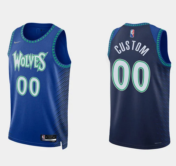 Men's Minnesota Timberwolves Active Custom Royal 75th Anniversary City Stitched Basketball Jersey