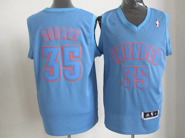 Thunder 35 Durant Light Blue Basketball Jerseys