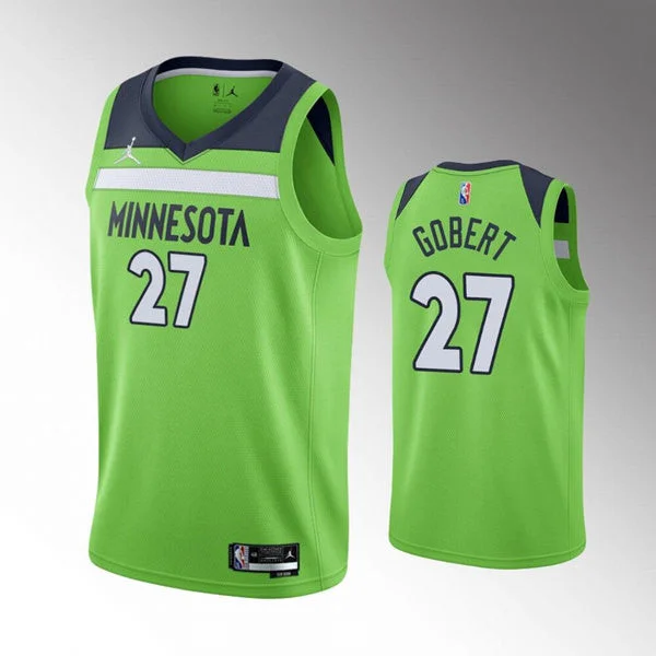 Men's Minnesota Timberwolves #27 Rudy Gobert Statement Edition Green 75th Anniversary Swingman Stitched Basketball Jersey