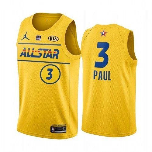 Men's 2021 All-Star #3 Chris Paul Yellow Western Conference Stitched Basketball Jersey