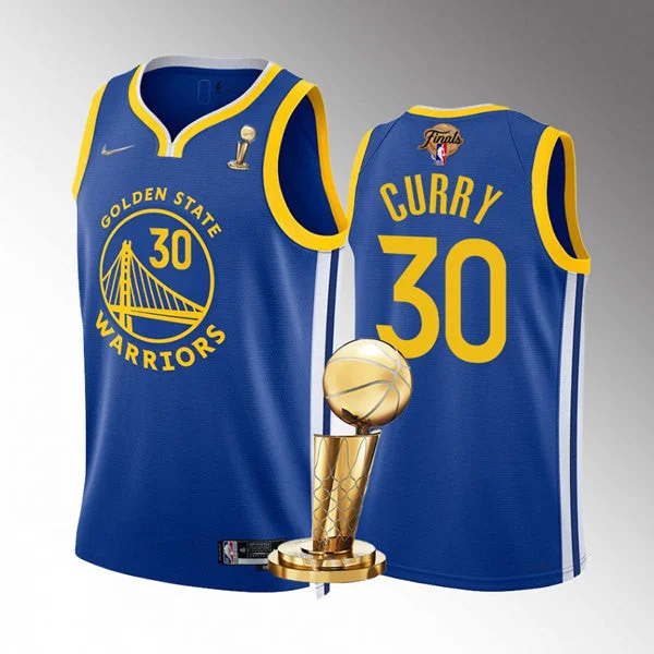 Men's Golden State Warriors #30 Stephen Curry Royal 2022 Finals Champions Stitched Basketball Jersey