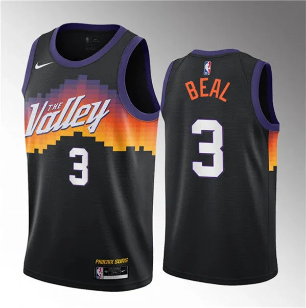 Men's Phoenix Suns #3 Bradley Beal Balck 2021/22 City Edition Stitched Basketball Basketball Jersey