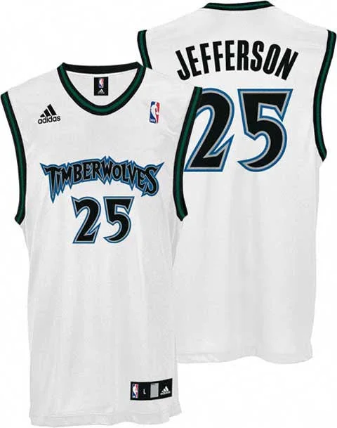 Timberwolves 25 Al Jefferson White Basketball Jerseys