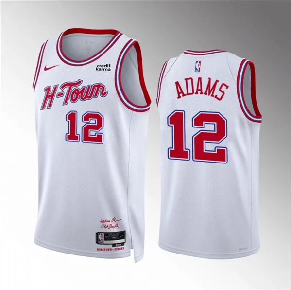 Men's Houston Rockets #12 Steven Adams White 2023/24 City Edition Stitched Basketball Jersey