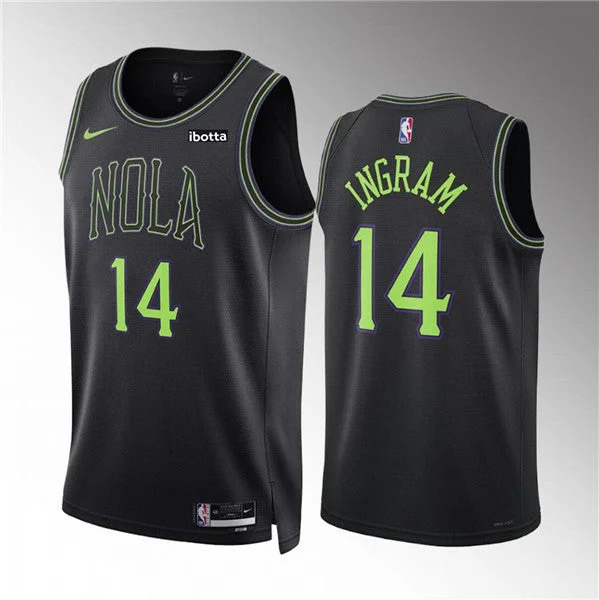 Men's New Orleans Pelicans #14 Brandon Ingram Black 2023/24 City Edition Stitched Basketball Basketball Jersey