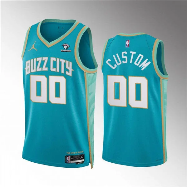 Men's Charlotte Hornets Active Player Custom Teal 2023/24 City Edition Stitched Basketball Basketball Jersey