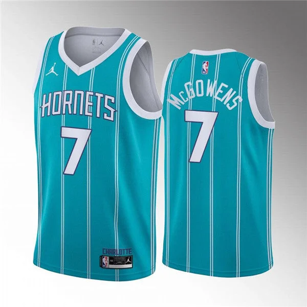 Men's Charlotte Hornets #7 Bryce McGowens 2022 Draft Stitched Basketball Basketball Jersey