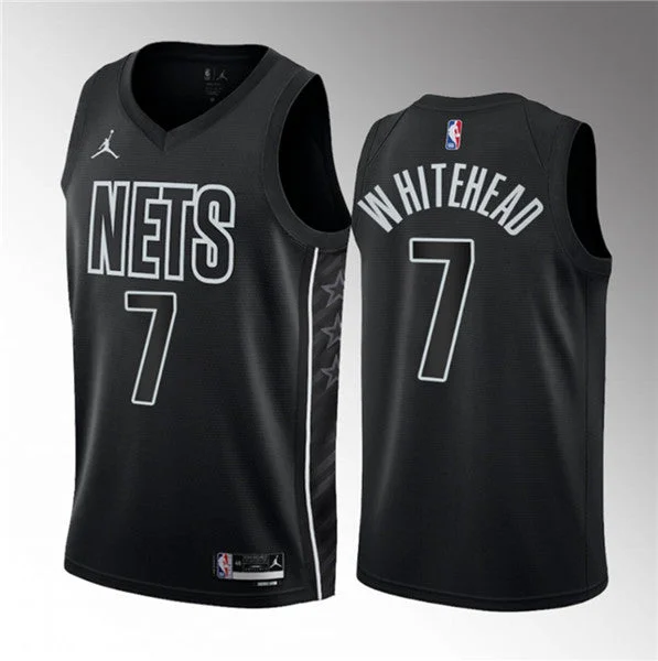 Men's Brooklyn Nets #7 Dariq Whitehead Black 2023 Draft Statement Edition Stitched Basketball Basketball Jersey