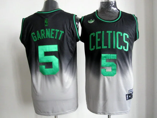 Celtics 5 Garnett Black&White Basketball Jerseys