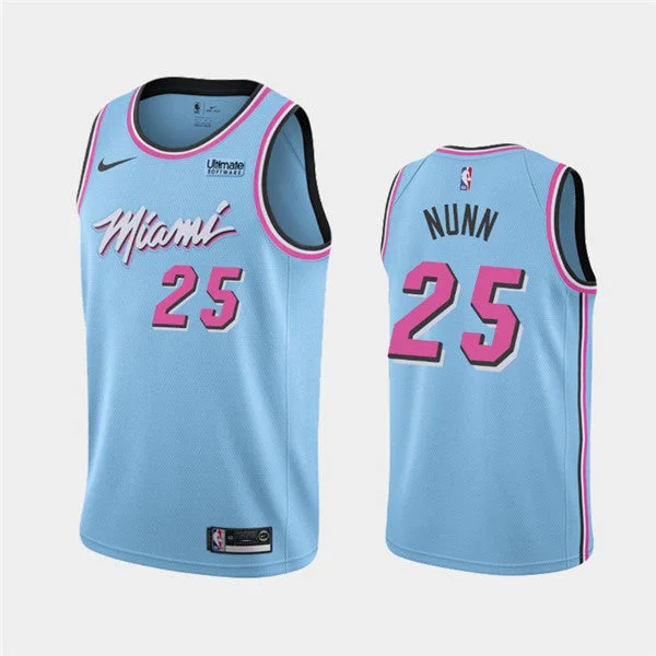 Men's Miami Heat #25 Kendrick Nunn City Edition Blue Stitched Basketball Jersey