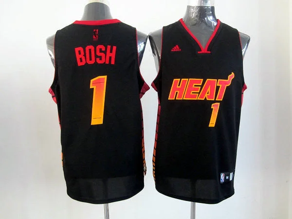 Heat 1 Bosh Black Colorful Edition Basketball Jerseys