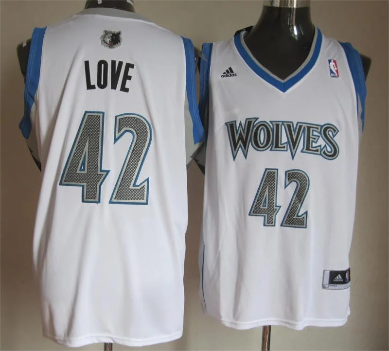 Timberwolves 42 Love White Basketball Jerseys