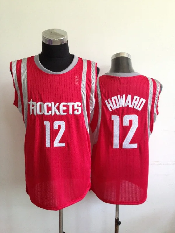 Rockets 12 Howard Red Basketball Jerseys