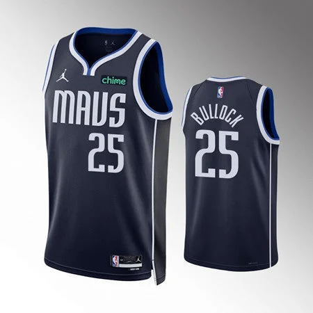 Men's Dallas Mavericks #25 Reggie Bullock Navy Statement Edition Stitched Basketball Basketball Jersey