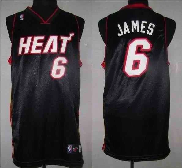 Heat 6 James Black Basketball Jerseys