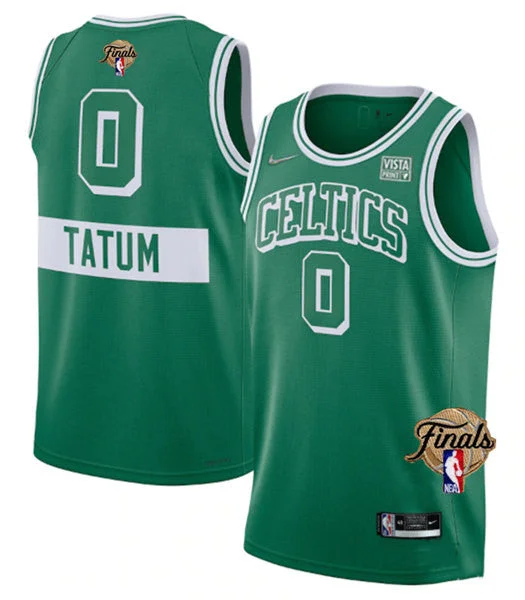 Men's Boston Celtics #0 Jayson Tatum 2022 Green Finals Stitched Basketball Jersey