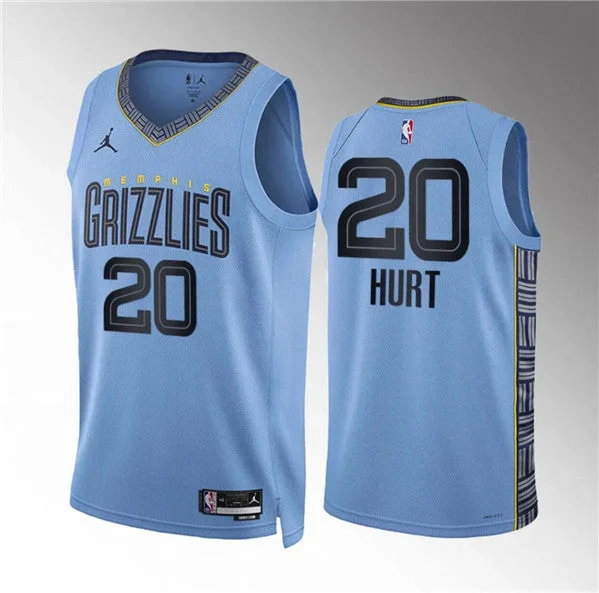 Men's Memphis Grizzlies #20 Matthew Hurt Blue Statement Edition Stitched Basketball Jersey