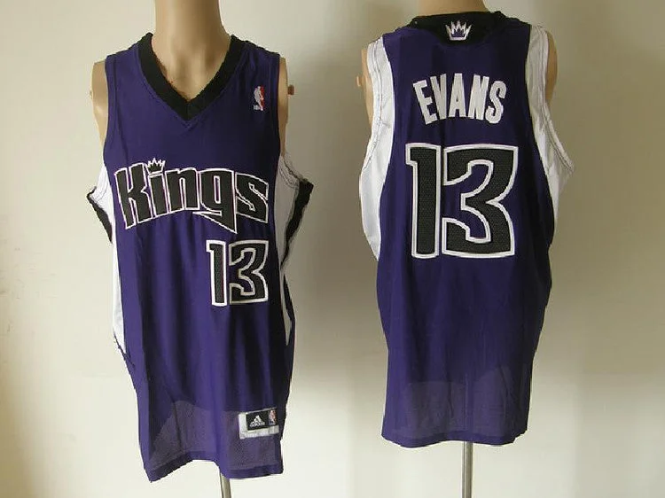 Sacramento Kings EVANS 13 Purple Basketball Jerseys