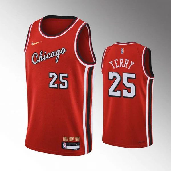 Men's Chicago Bulls #25 Dalen Terry Red Stitched Basketball Basketball Jersey