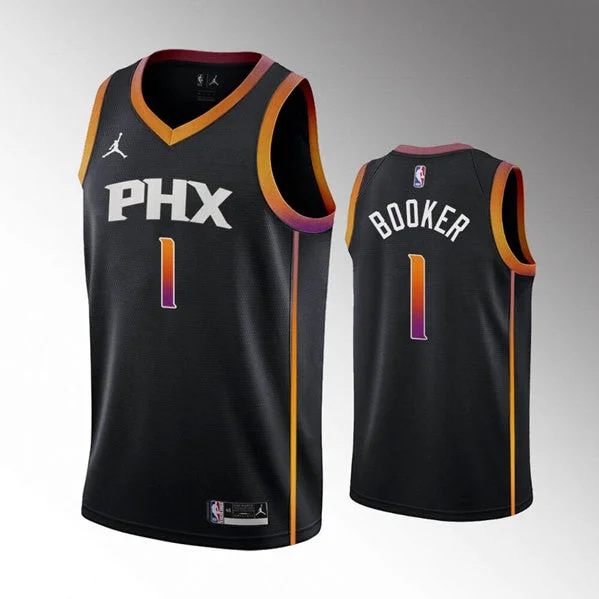 Men's Phoenix Suns #1 Devin Booker Balck Stitched Basketball Basketball Jersey