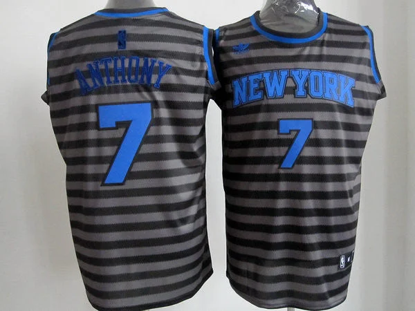 Knicks 7 Anthony Black Gride Grey Basketball Jerseys