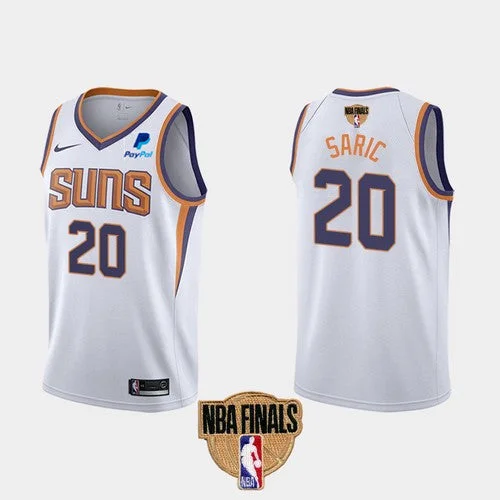 Men's Phoenix Suns #20 Dario Saric 2021 White Finals Association Edition Stitched Basketball Jersey