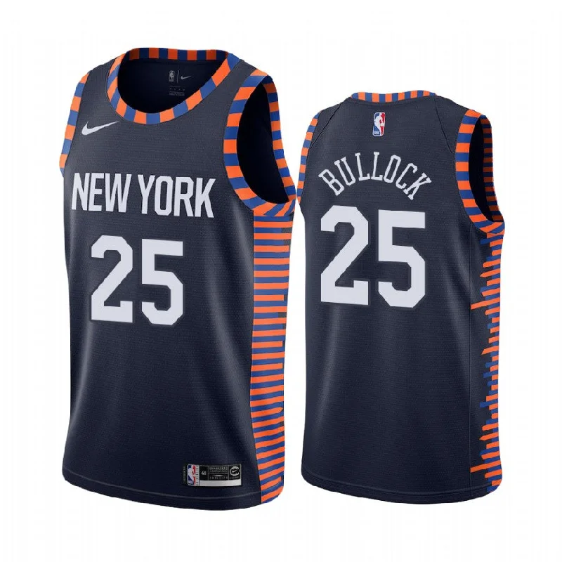 Men's New York Knicks #25 Reggie Bullock Black City Edition Stitched Basketball Jersey