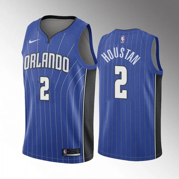 Men's Orlando Magic #2 Caleb Houstan Blue 2022 Draft Basketball Stitched Basketball Jersey