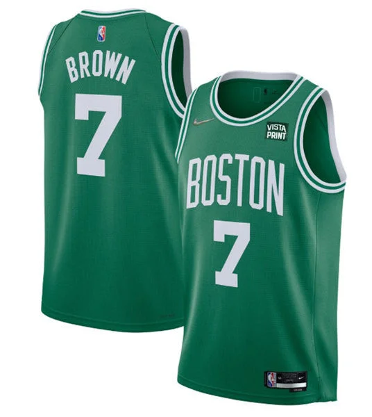 Men's Boston Celtics #7 Jaylen Brown 75th Anniversary Green Stitched Basketball Basketball Jersey