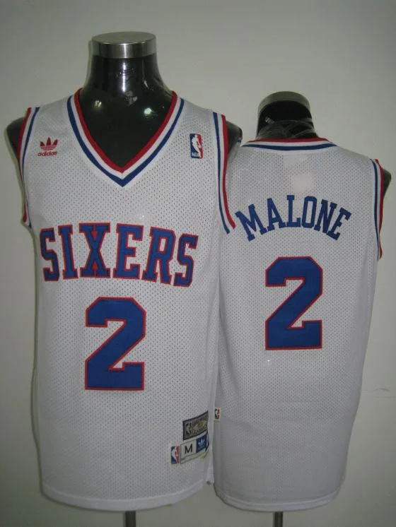 Sixers 2 Malong White Basketball Jerseys