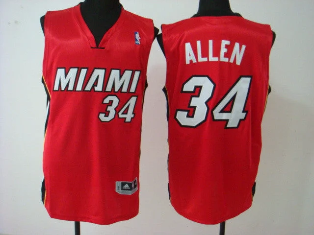 Heat 34 Allen Red Basketball Jerseys