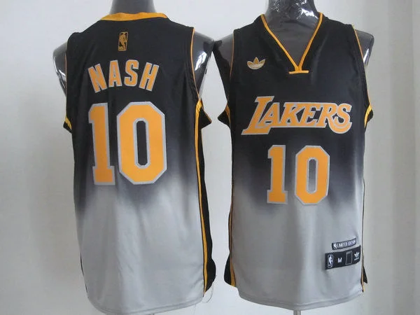 Lakers 10 Nash Black&Grey Basketball Jerseys