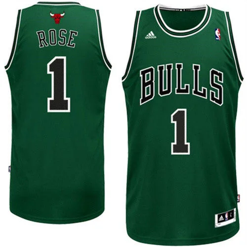 Men's Chicago Bulls #1 Derrick Rose Green Stitched Basketball Basketball Jersey