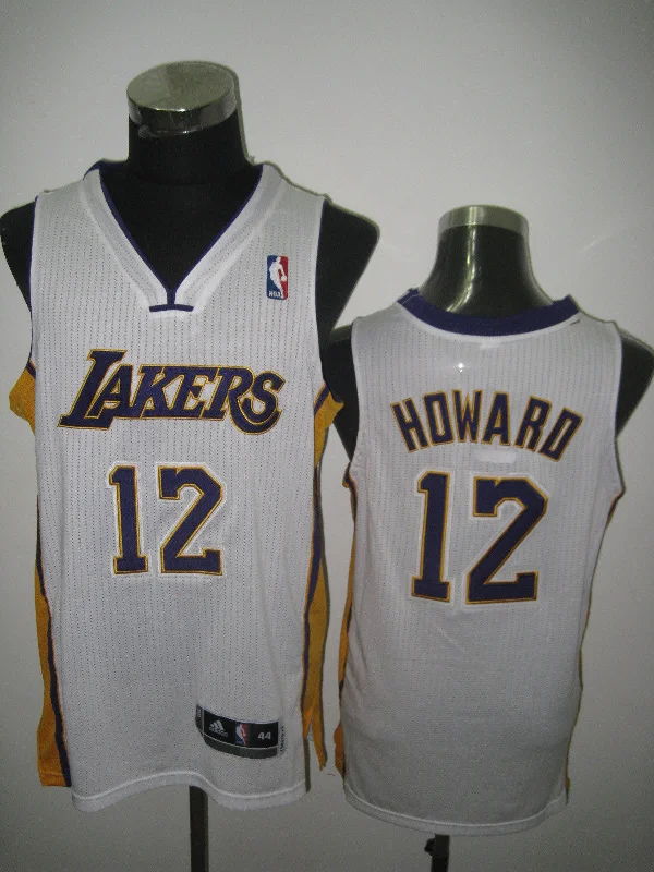 Los Angeles Lakers 12 HOWARD White Mesh Basketball Jerseys