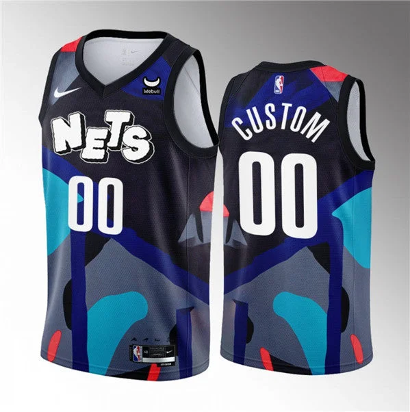 Men's Brooklyn Nets Active Player Custom Black 2023/24 City Edition Stitched Basketball Basketball Jersey